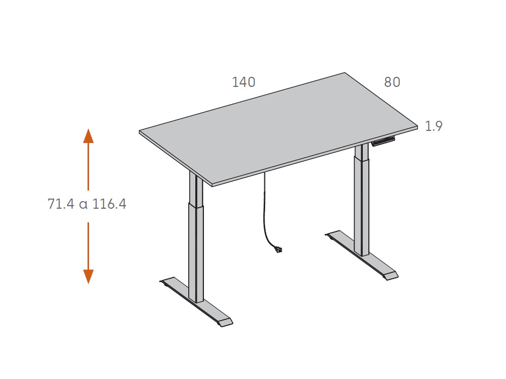 Mesa con altura regulable eléctrica ADD 32 de Antaix - 4