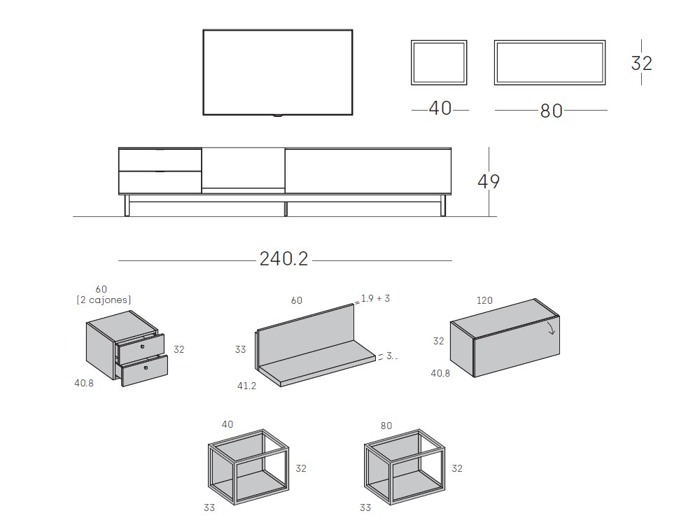 Mueble para televisión Way Home 02 de Antaix - 8