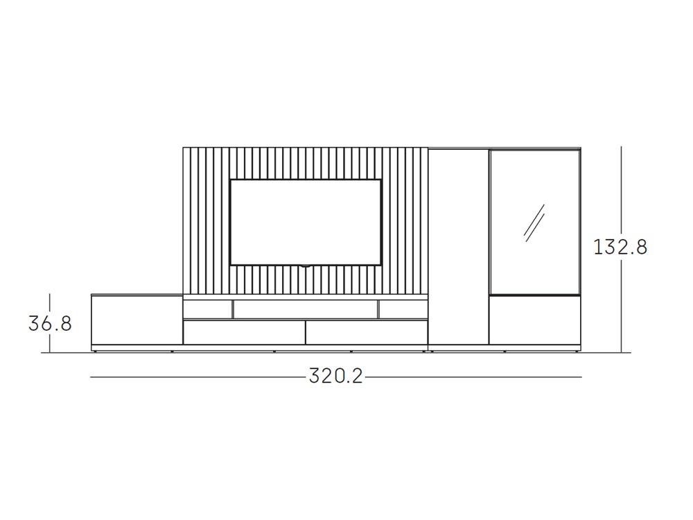 Composición para salón con panel Ligne Way Home 03 de Antaix - 3 Composición para salón con panel Ligne Way Home 03 de Antaix - 3