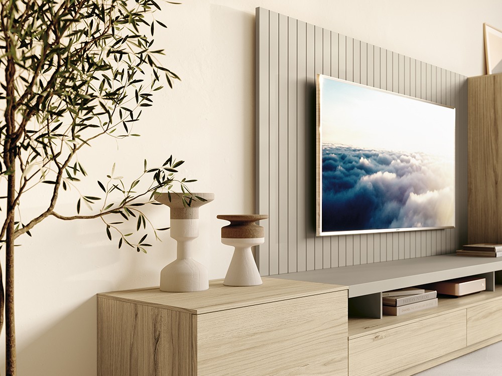 Composición para salón con panel Ligne Way Home 03 de Antaix - 2 Composición para salón con panel Ligne Way Home 03 de Antaix - 2