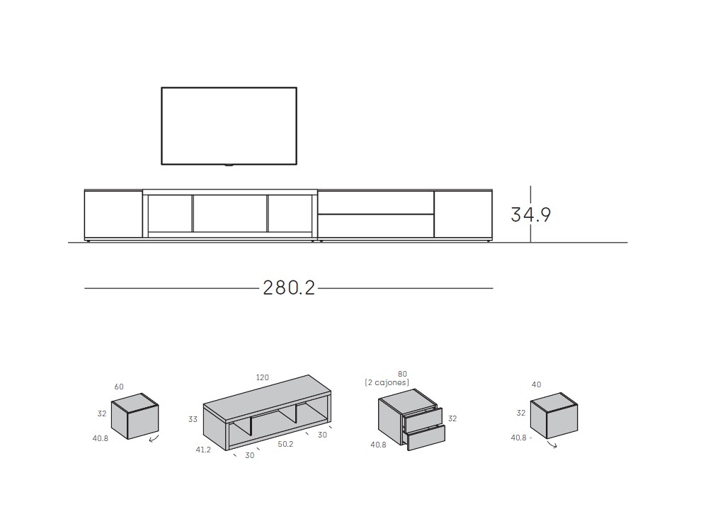 Mueble para televisión Way Home 03 de Antaix - 7