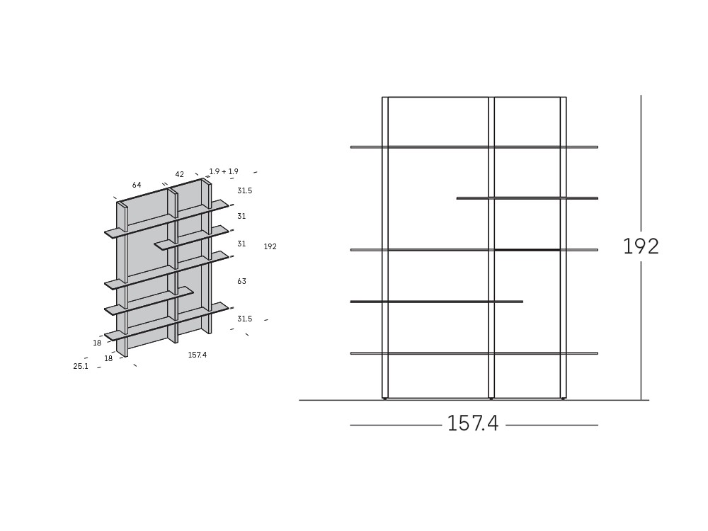 Librería con luz led Air Way Home 05 de Antaix - 3