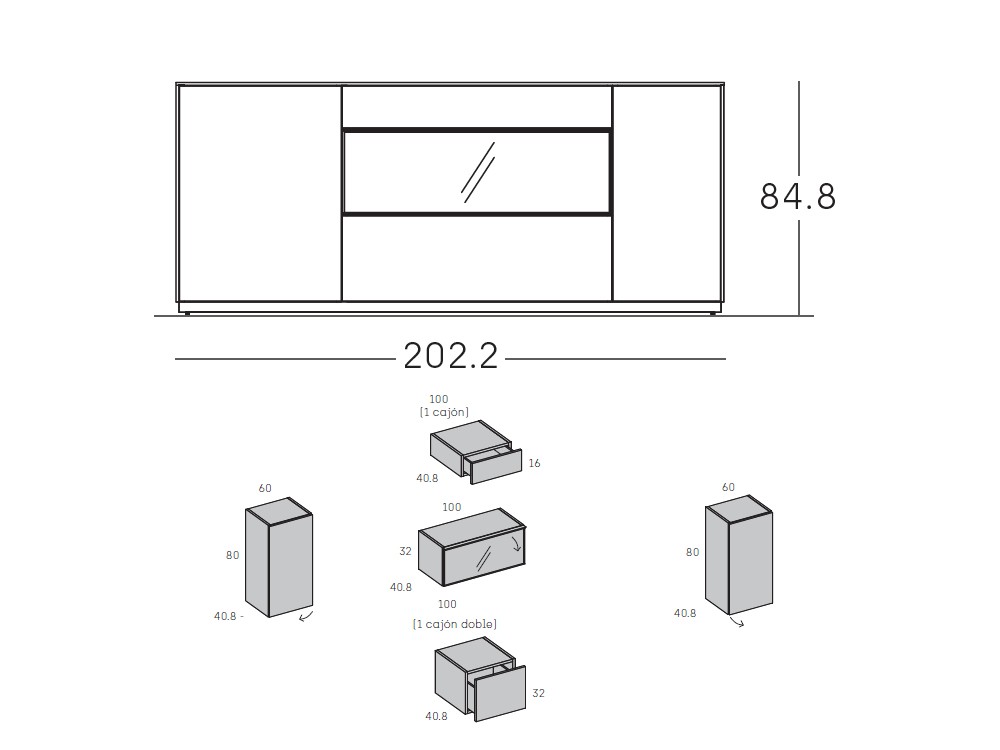 Aparador con vitrina Way Home 06 de Antaix - 8