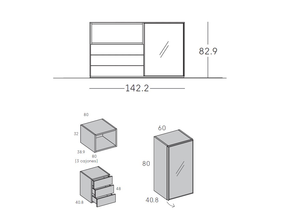 Aparador bajo con vitrina Way Home 17 de Antaix - 3