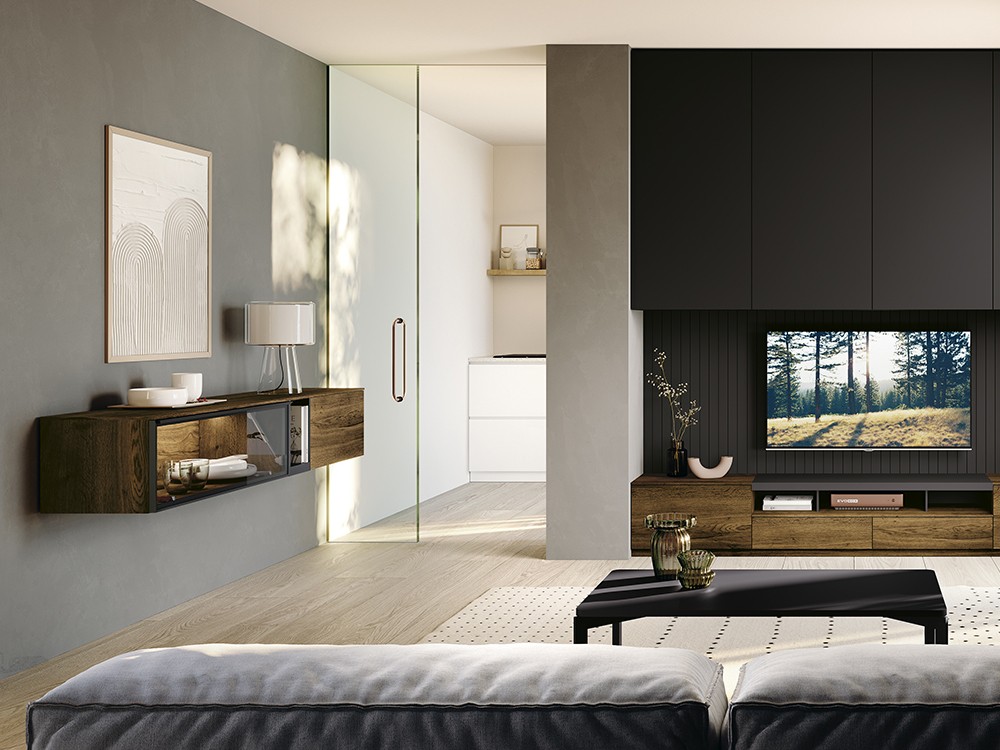 Aparador suspendido con vitrina Way Home 23 de antaix - 2