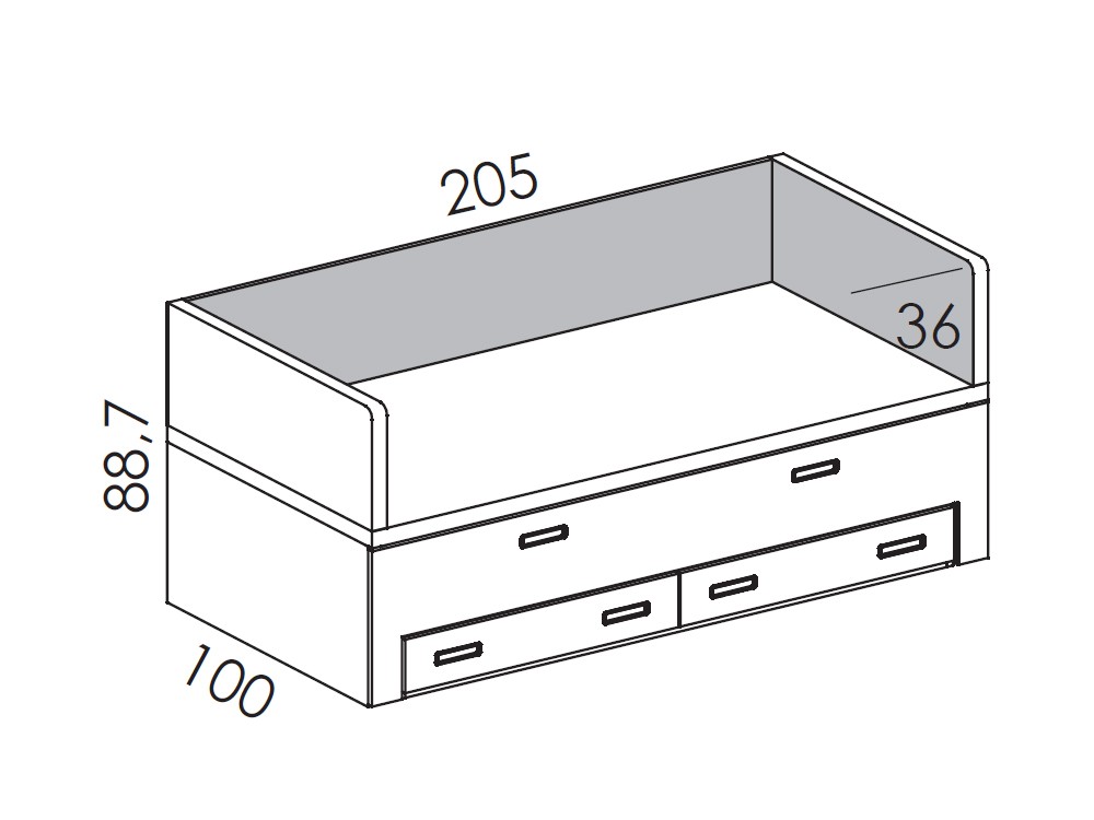 Cama Compacta Premium con dos camas de 90x190cm QBn12 de Tegar Mobel - 11