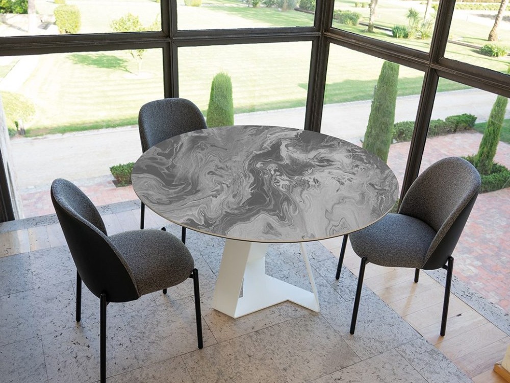 Mesa redonda de comedor Carcassone porcelánico 8mm de Pure Designs - 2