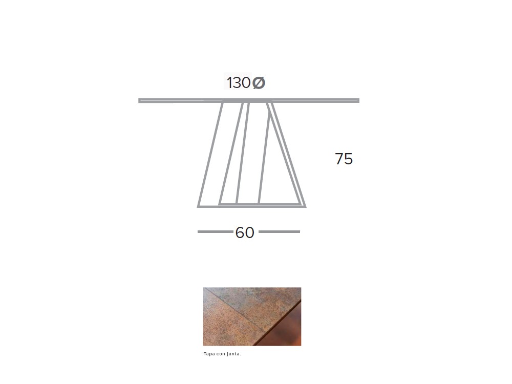Mesa redonda de comedor Carcassone porcelánico 8mm de Pure Designs - 6