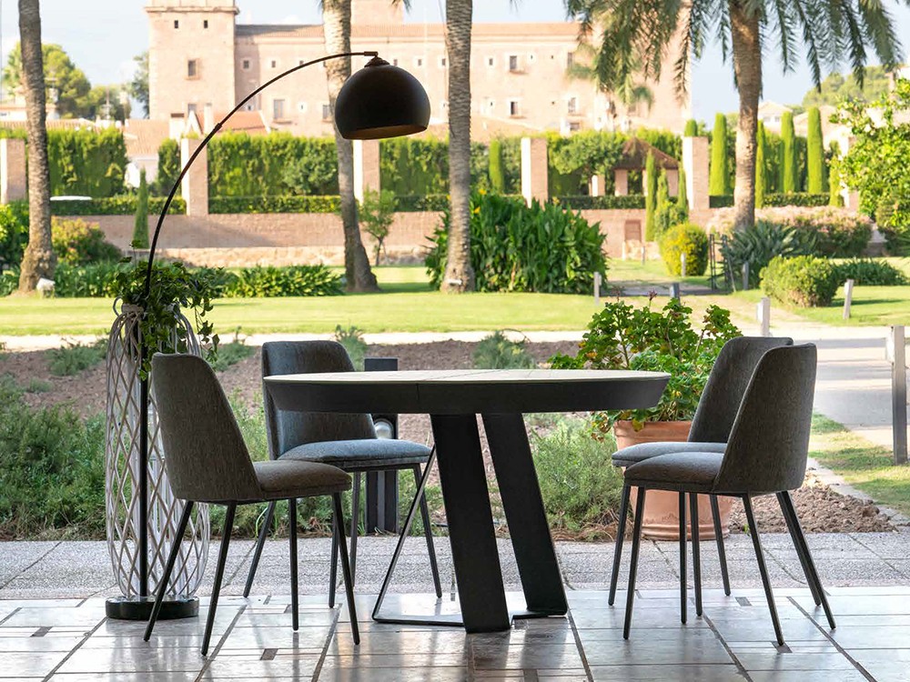 Mesa redonda extensible de comedor Carcassone Porcelánico Neolith de Pure Designs - 3