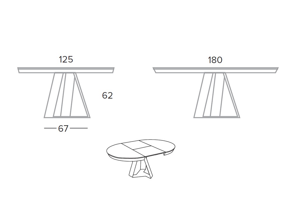 Mesa redonda extensible de comedor Carcassone Porcelánico Neolith de Pure Designs - 4