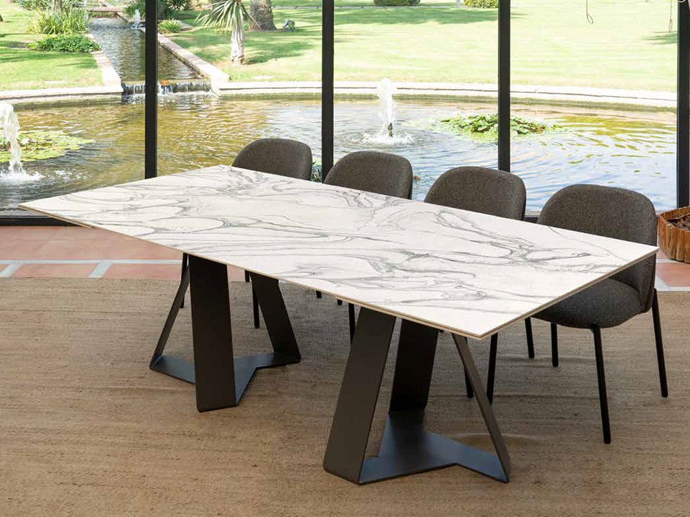 Mesa fija de comedor Carcassone porcelánico o dekton de Pure Designs - 4