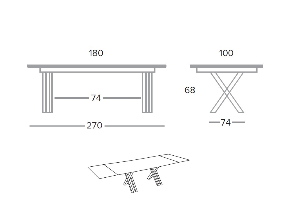 Mesa extensible de comedor de porcelánico o dekton Crossfire de Pure Designs - 4