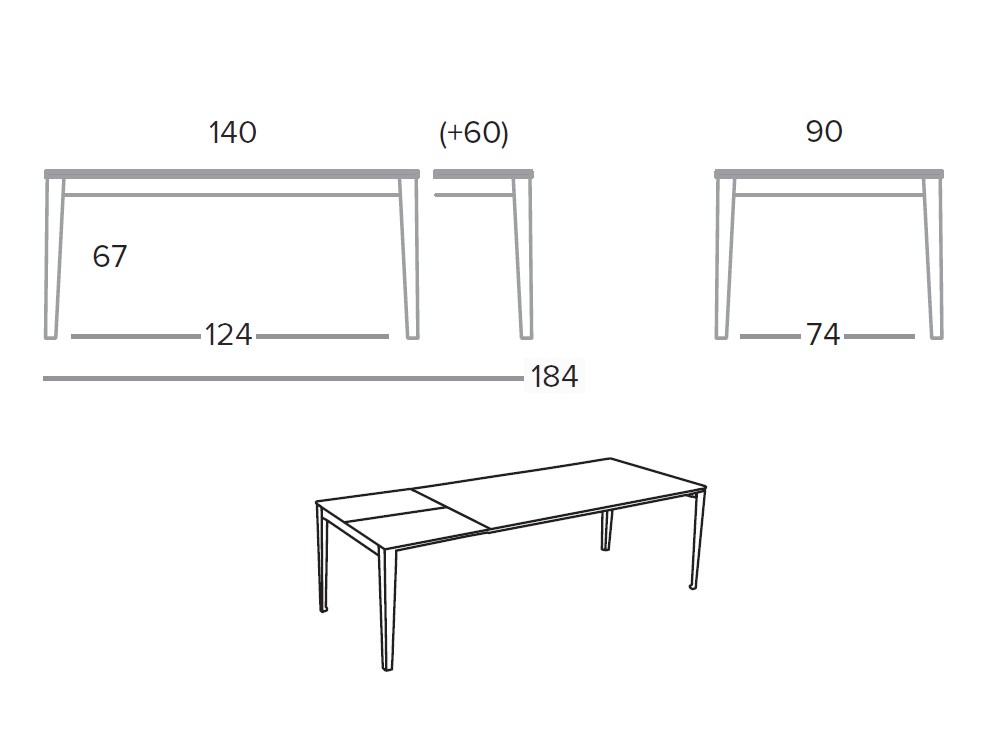 Mesa extensible de comedor Dylan porcelánico o dekton de Pure Designs - 5