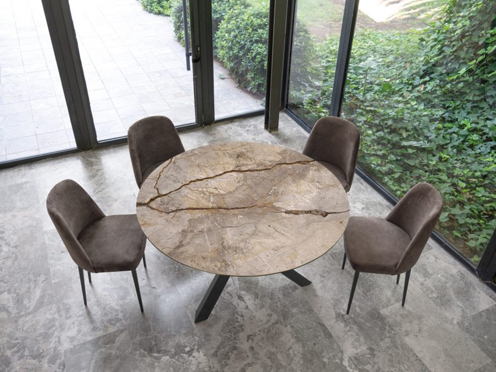 Mesa redonda de comedor Kron de porcelánico o dekton de Pure Designs - 3