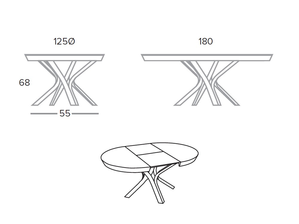 Mesa extensible redonda de comedor Kron porcelánico o dekton de Pure Designs - 5