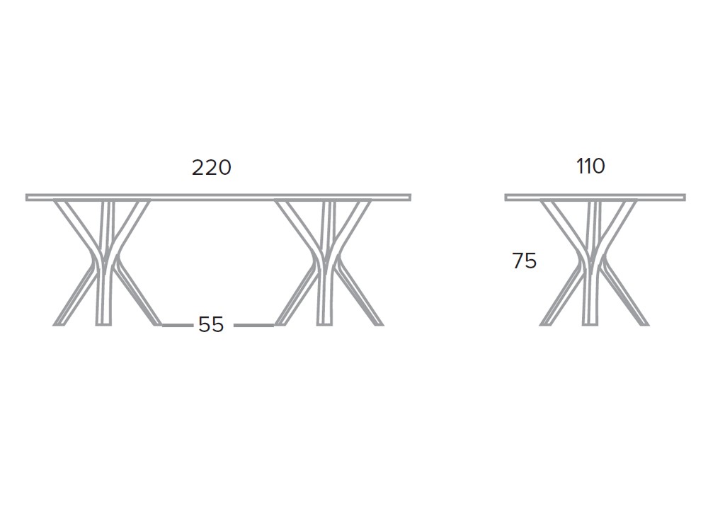 Mesa fija ovalada de comedor Kron porcelánico o dekton de Pure Designs - 9