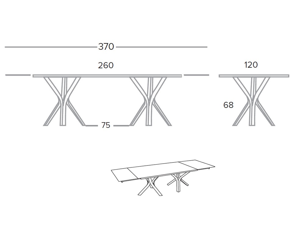 Mesa extensible de comedor Kron porcelánico o dekton de Pure Designs - 12