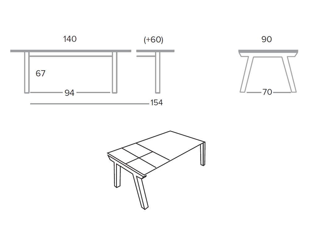 Mesa extensible de comedor Nordic porcelánico o dekton de Pure Designs - 5