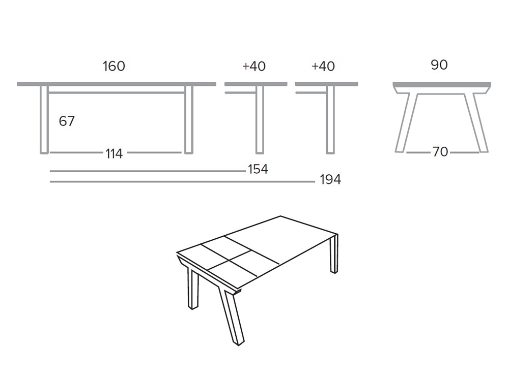 Mesa extensible de comedor Nordic porcelánico o dekton de Pure Designs - 6