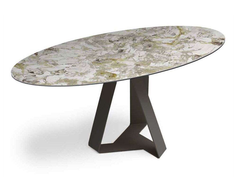 Mesa ovalada de comedor Carcassonne porcelánico neo de Pure Designs - 1