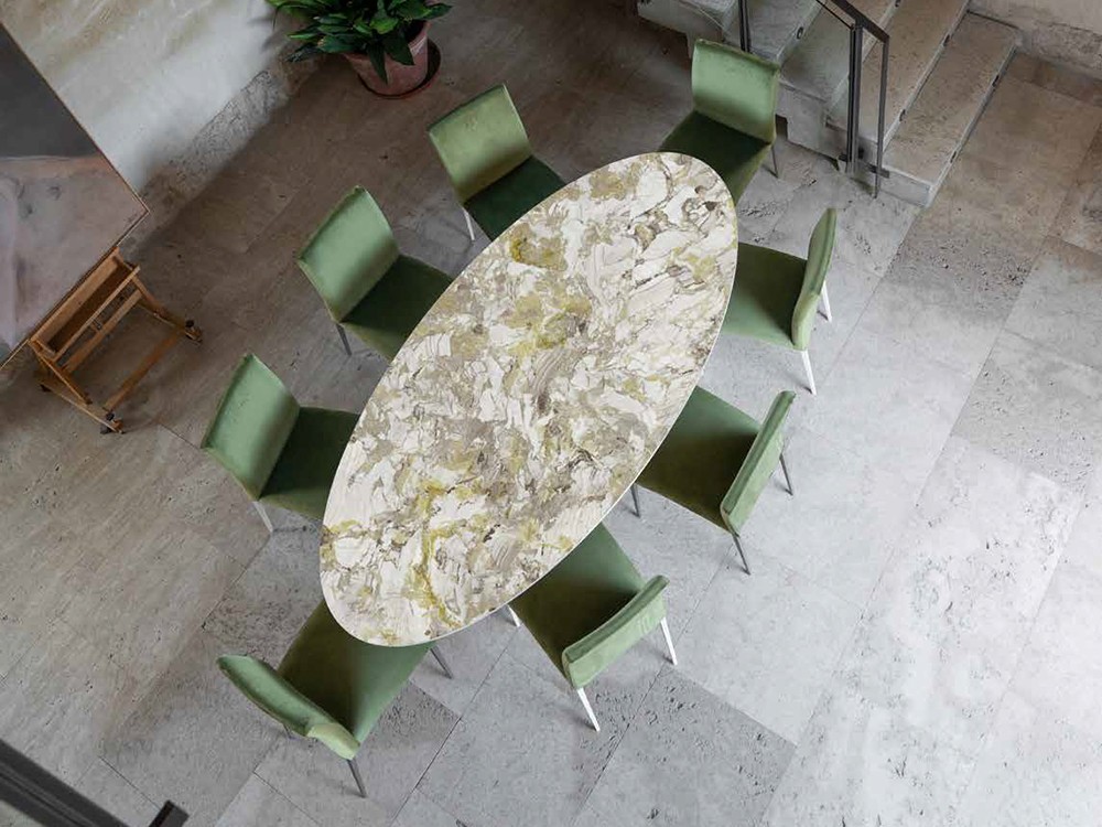 Mesa ovalada de comedor Carcassonne porcelánico neo de Pure Designs - 2