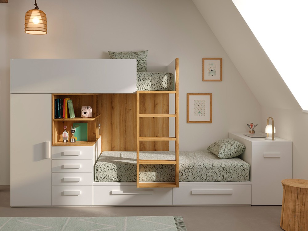 Litera tren con mesa deslizante QBnext-New Tegar Mobel - 8