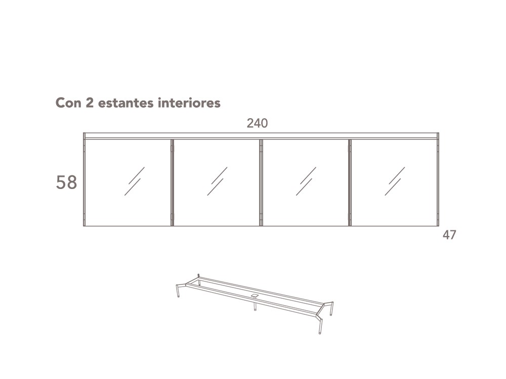 Vitrina baja con luz Glass-15 DC de Besform - 3