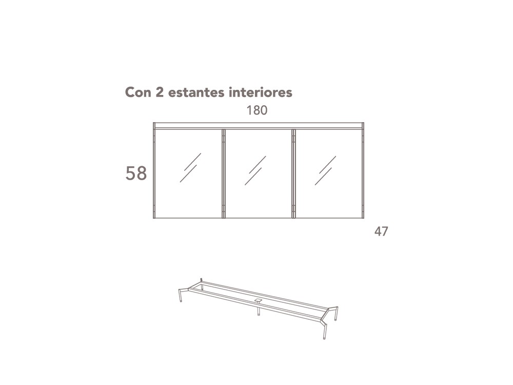 Vitrina baja con luz Glass-16 DC de Besform - 3