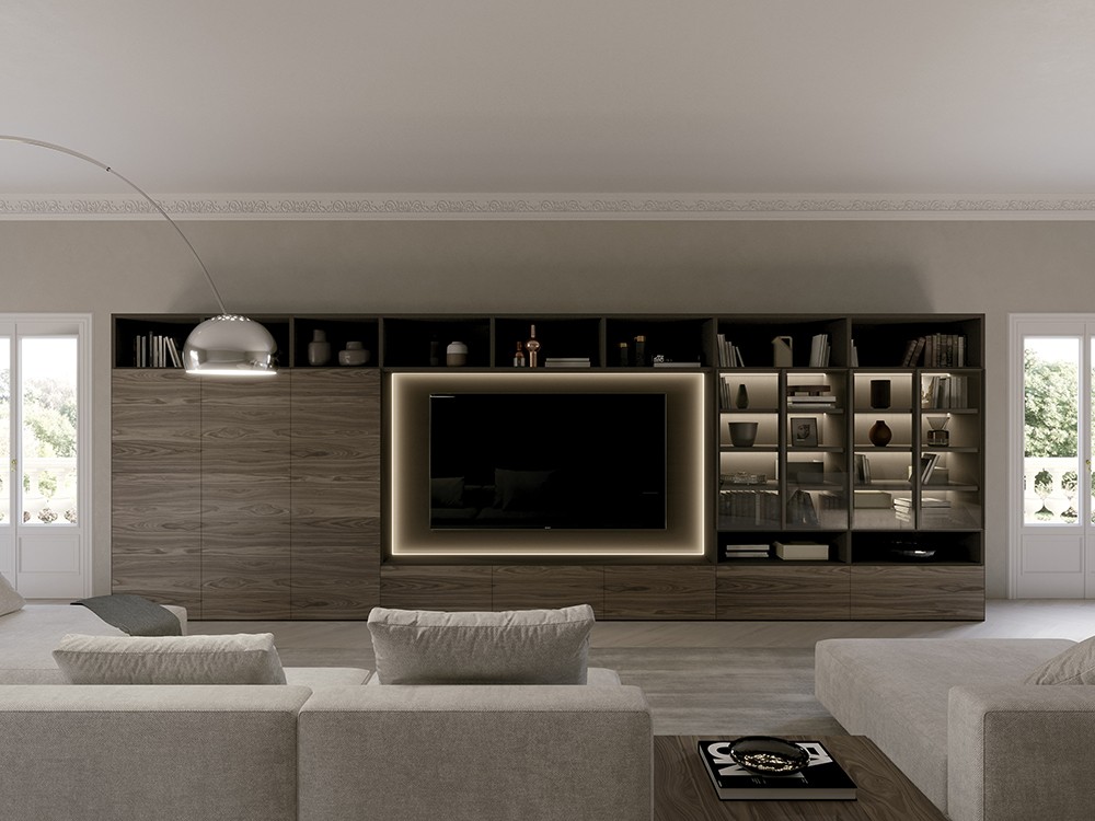 Librería mueble TV Book-20 nogal antik DC de Besform - 1