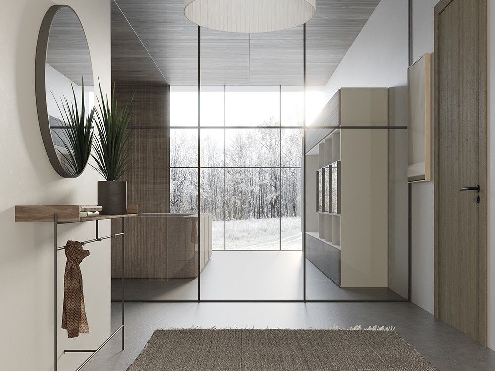 Recibidor Fil-24 chapa natural con o sin espejo DC de Besform - 2