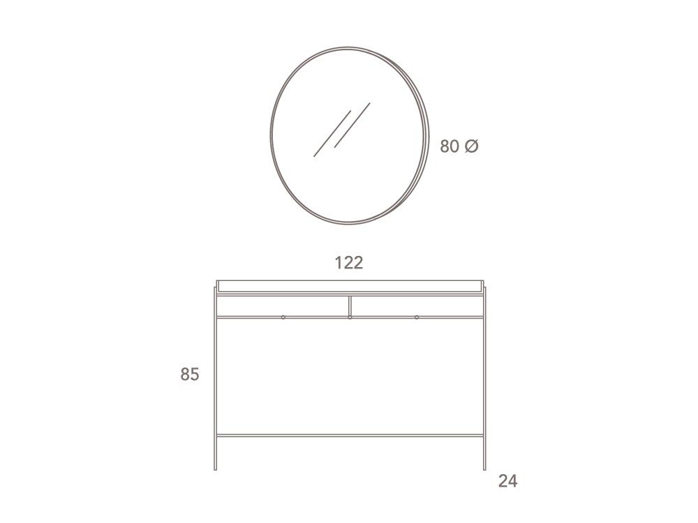 Recibidor Fil-24 chapa natural con o sin espejo DC de Besform - 4