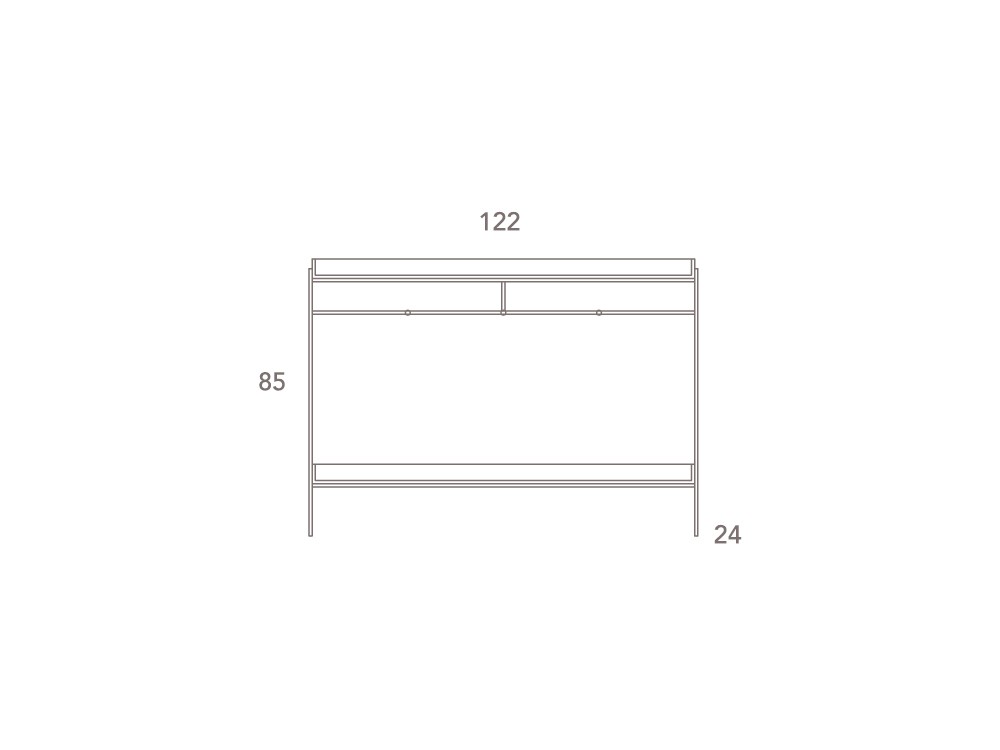 Recibidor Fil-25 chapa natural con dos estantes DC de Besform - 3