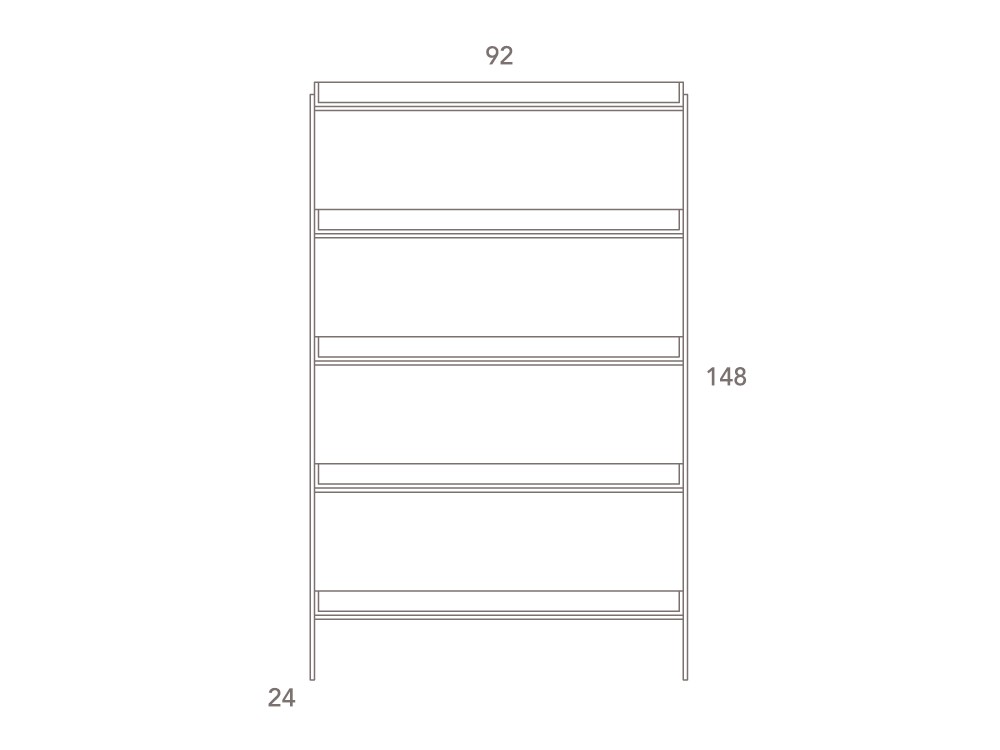 Estantería alta Fil chapa natural DC de besform - 5