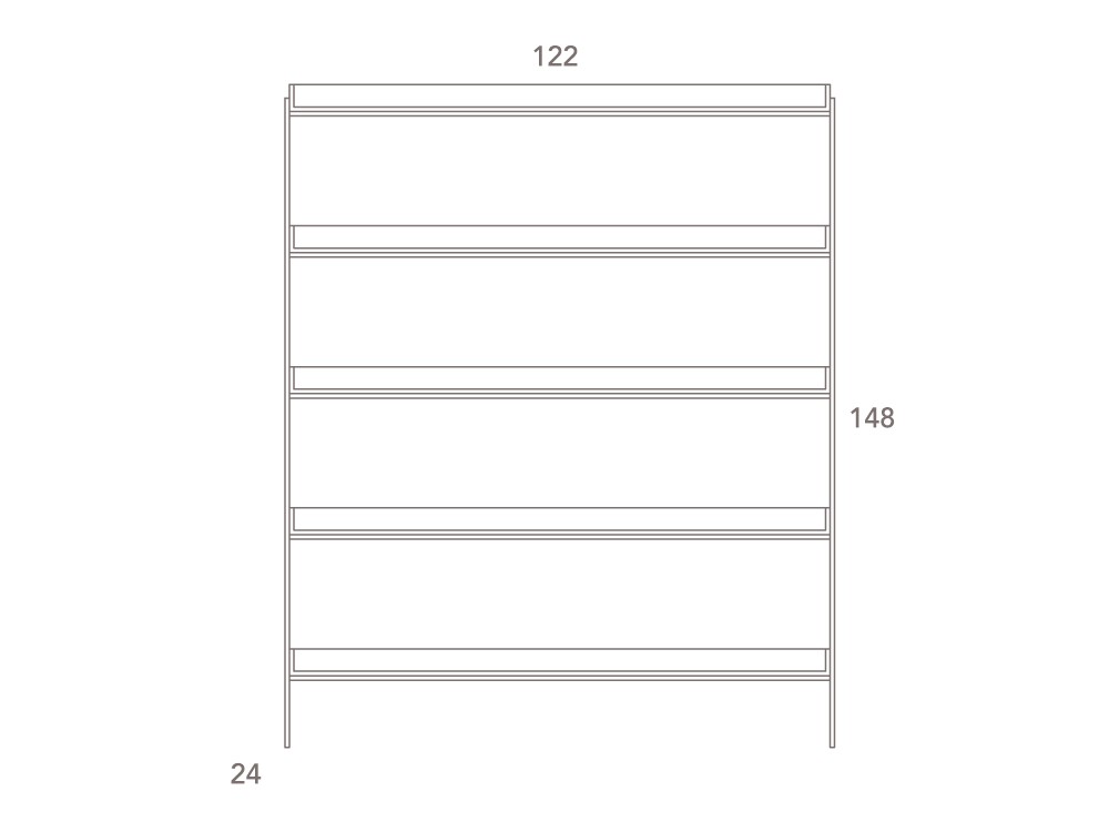 Estantería alta Fil chapa natural DC de besform - 6