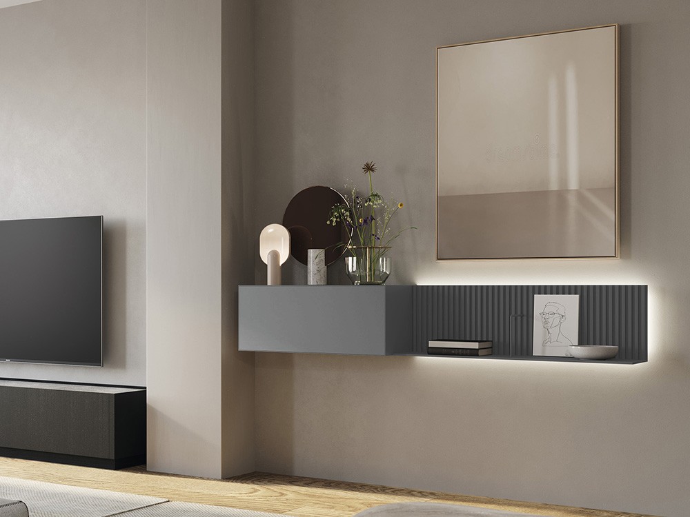 Mueble recibidor suspendido Mitra-41 laca mate DC de Besform - 2