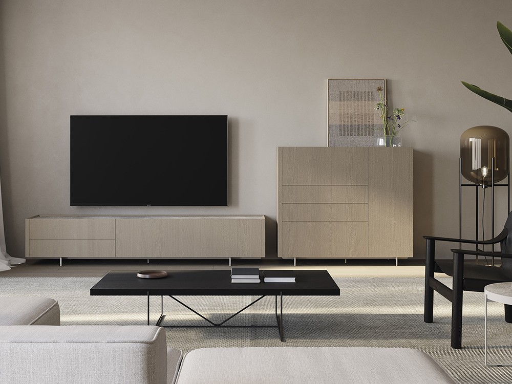 Mueble para televisión Mitra-43 en chapa roble martin DC de Besform - 2