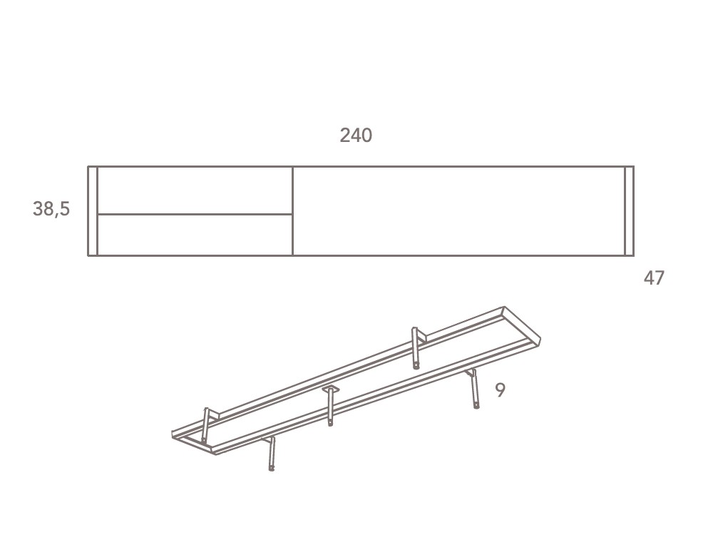 Mueble para televisión Mitra-43 en chapa roble martin DC de Besform - 3