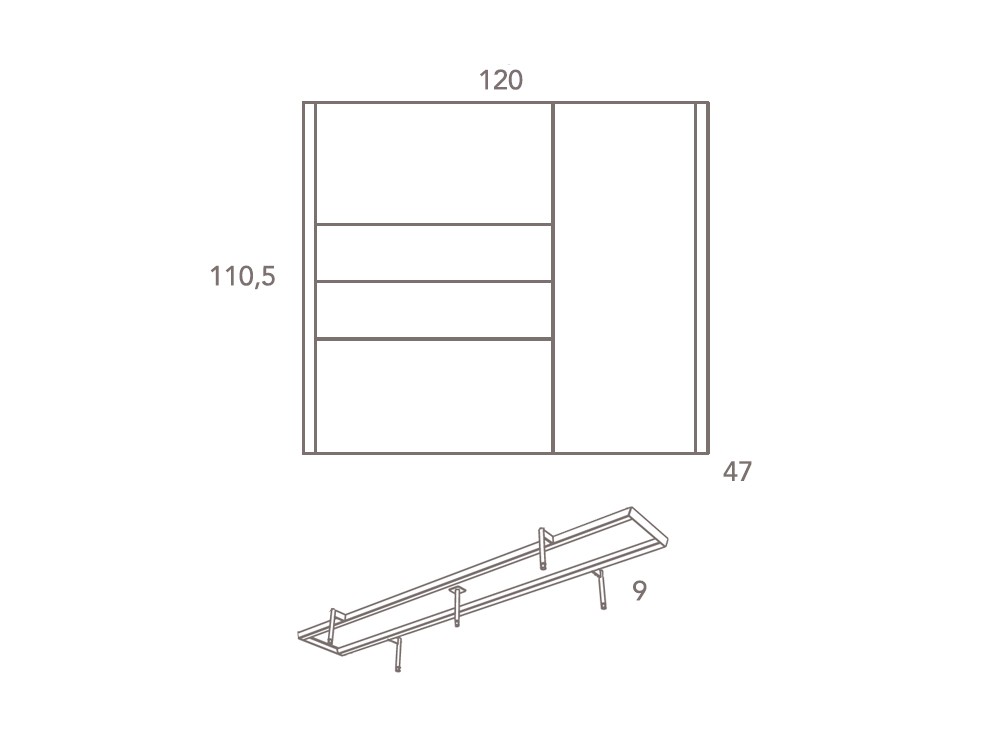 Aparador alto Mitra-43 en chapa natural DC de Besform - 3