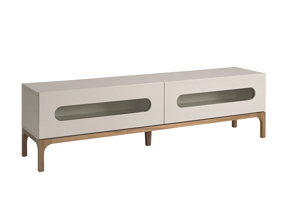 Mueble TV laca gris con iluminación Ángel Cerdá 3242 - 1