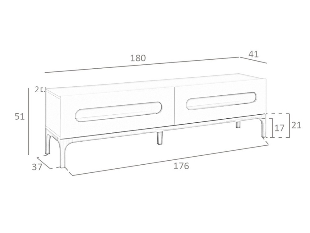 Mueble TV laca gris con iluminación Ángel Cerdá 3242 - 8