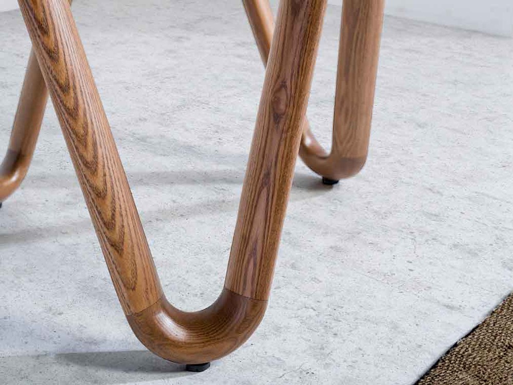 Mesa auxiliar Ángel Cerdá 2125 de cristal y madera color nogal - 5