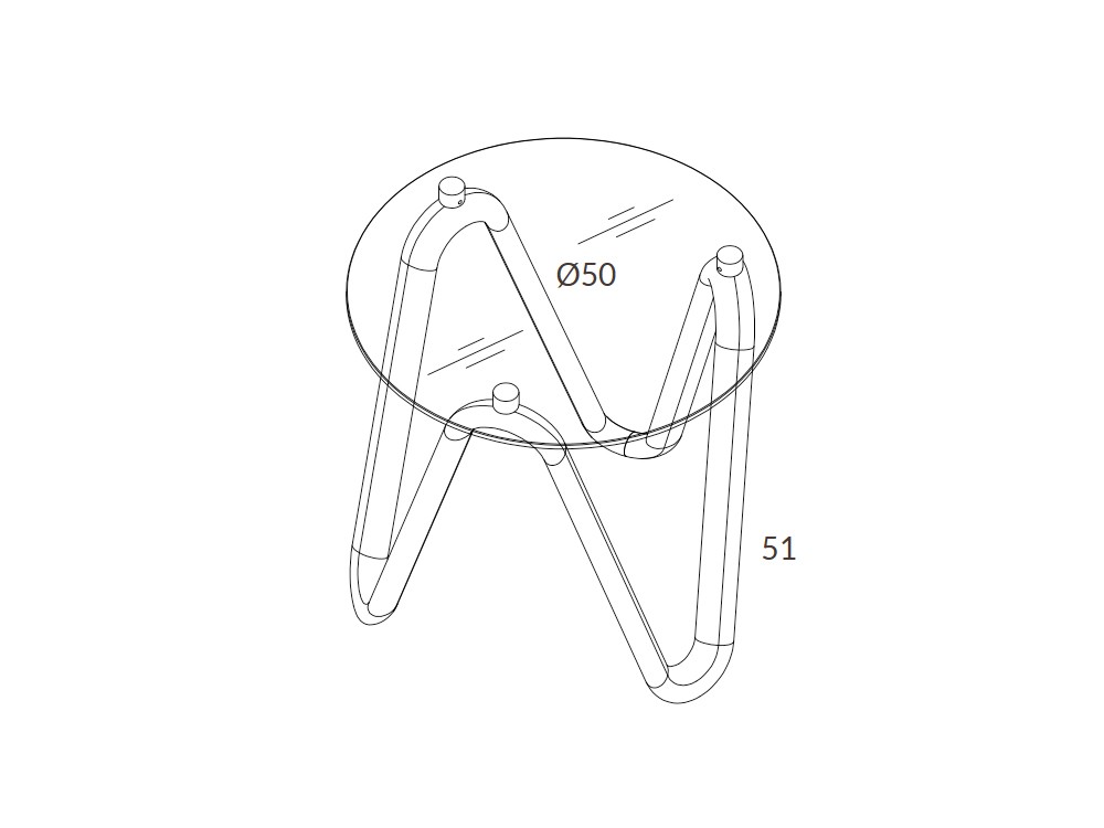 Mesa auxiliar Ángel Cerdá 2125 de cristal y madera color nogal - 6