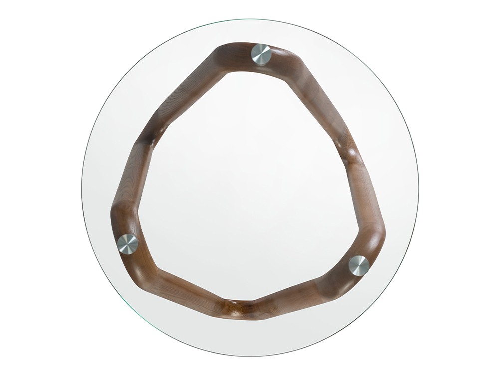 Mesa redonda de centro Ángel Cerdá 2124 de cristal templado y madera - 6