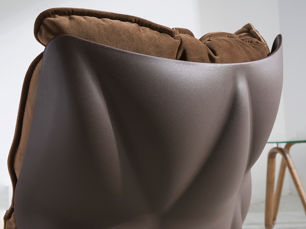 Sillón giratorio Ángel Cerdá 5104 tapizado en tejido aterciopelado marrón - 6