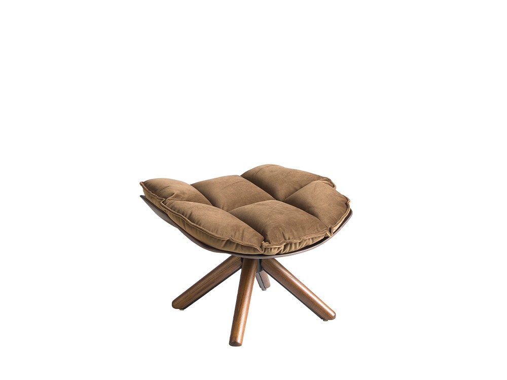 Sillón giratorio Ángel Cerdá 5104 tapizado en tejido aterciopelado marrón - 7