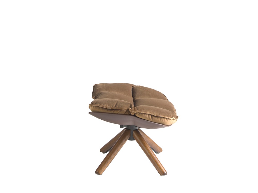 Sillón giratorio Ángel Cerdá 5104 tapizado en tejido aterciopelado marrón - 8