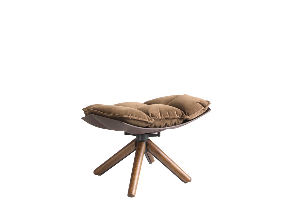 Sillón giratorio Ángel Cerdá 5104 tapizado en tejido aterciopelado marrón - 9