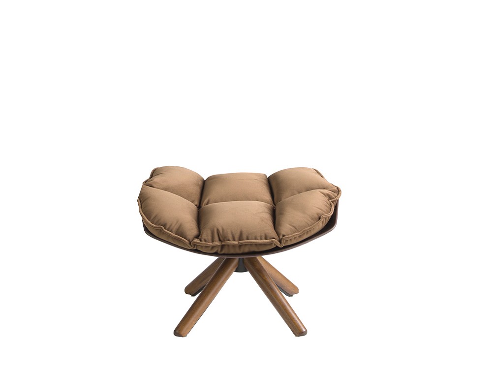 Sillón giratorio Ángel Cerdá 5104 tapizado en tejido aterciopelado marrón - 10