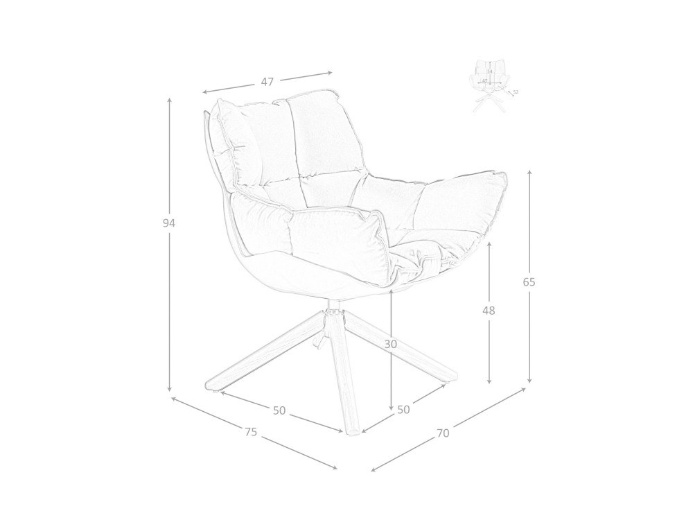 Sillón giratorio Ángel Cerdá 5104 tapizado en tejido aterciopelado marrón - 12