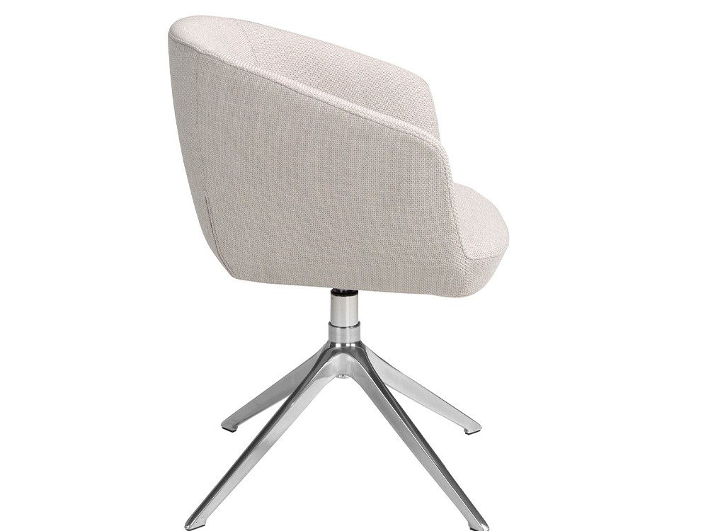 Silla giratoria Ángel Cerdá 4133 tapizada en tela gris con base cromada - 3